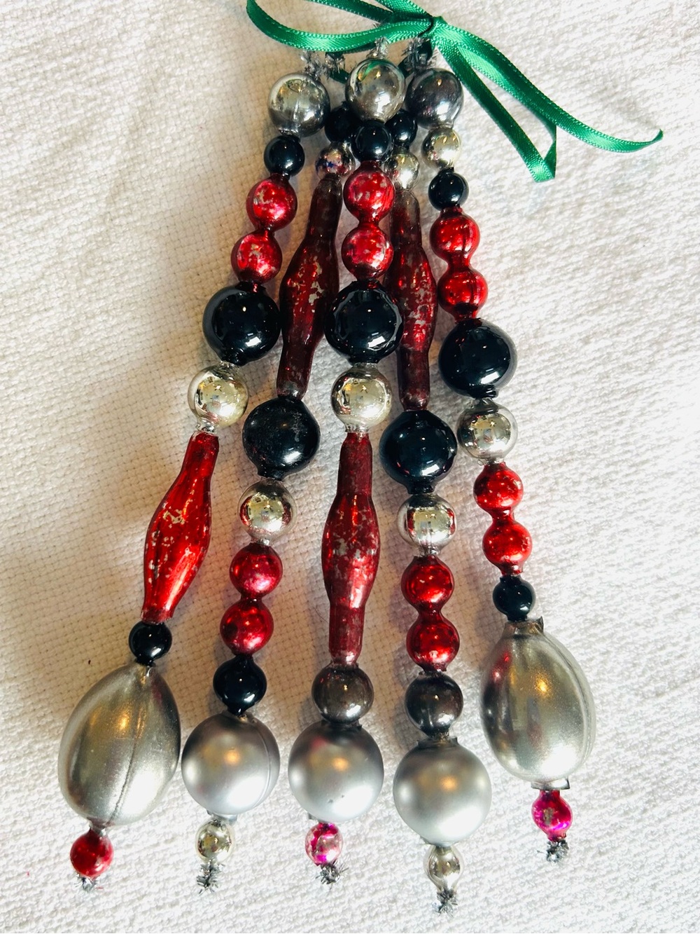 🍁🎃Vintage Repurposed Fall Halloween ornaments, mercury Glass garland bead icicle - Picture 2 of 5